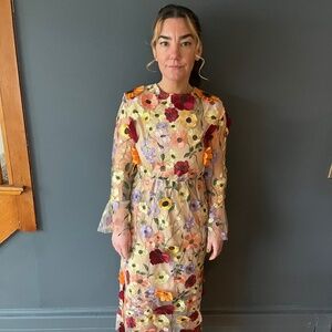 3D Floral maxi dress